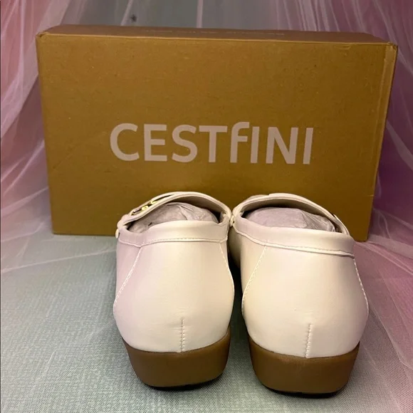 CESTfINI Women's White Loafers - Picture 4 of 8